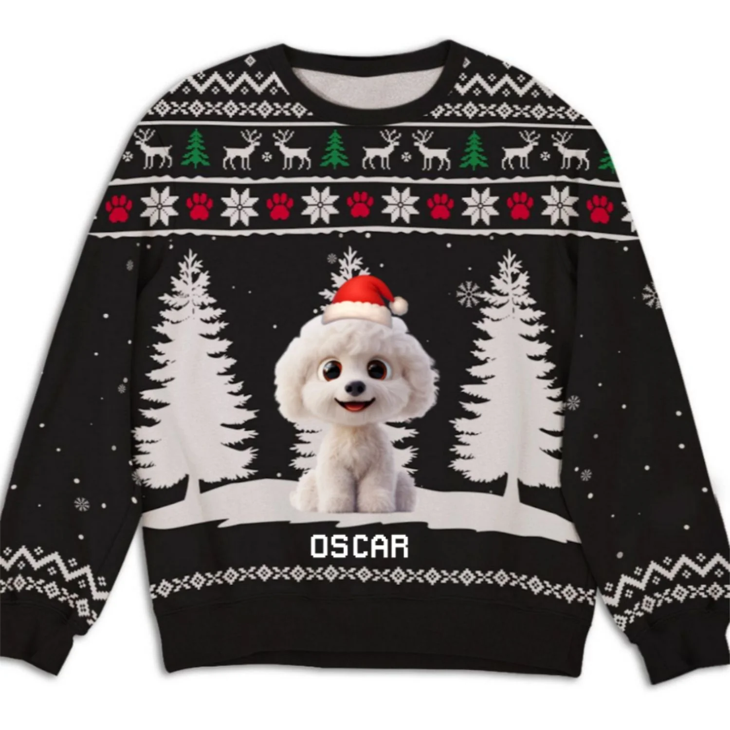 Winter Dog Cartoon - Personalized Custom All-Over-Print Sweatshirt - Image 7
