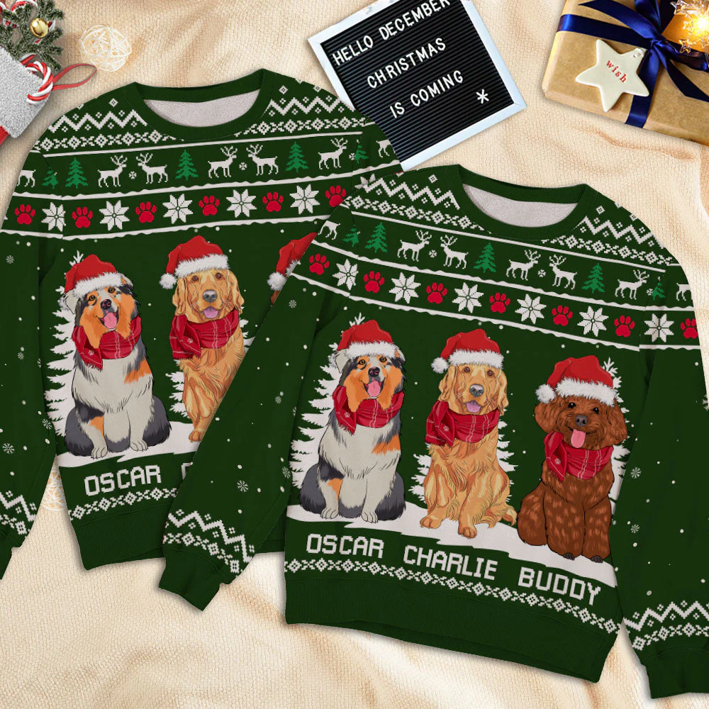 Winter Dog - Personalized Custom All-Over-Print Sweatshirt - Image 2
