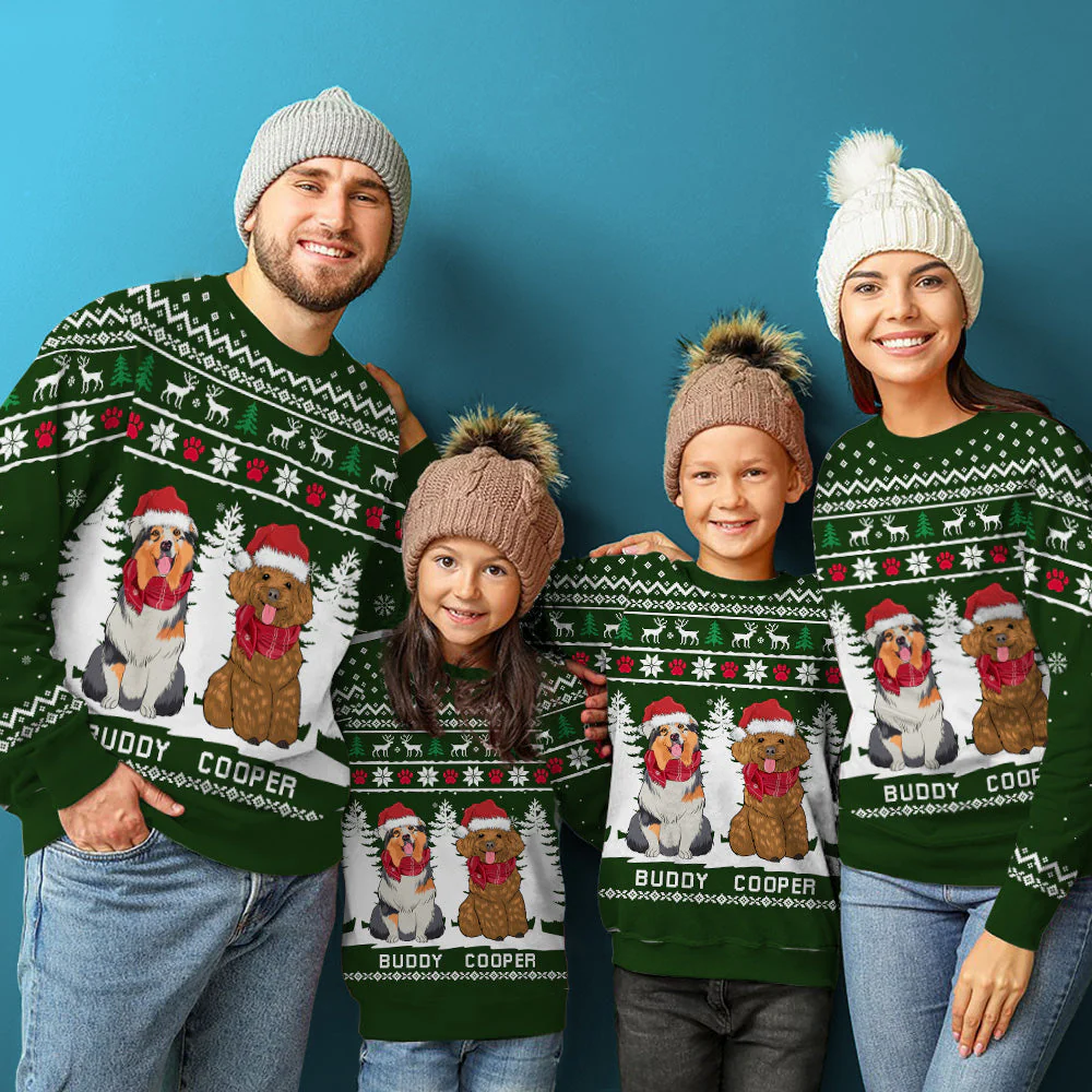 Winter Dog - Personalized Custom All-Over-Print Sweatshirt - Image 6