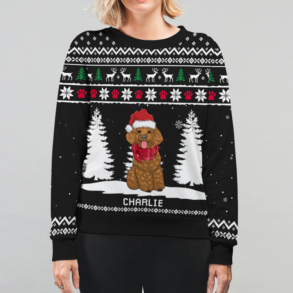 Winter Dog - Personalized Custom All-Over-Print Sweatshirt - Image 7