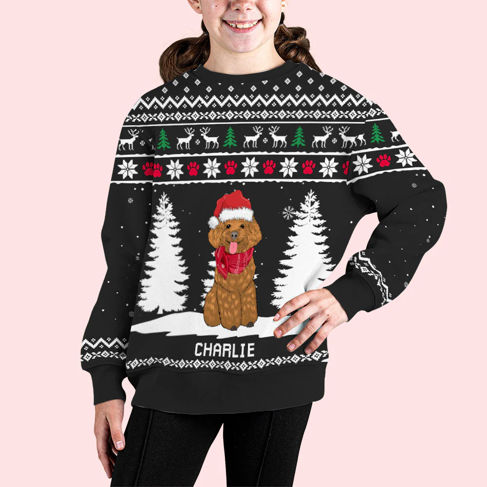 Winter Dog - Personalized Custom Kids All-Over-Print Sweatshirt