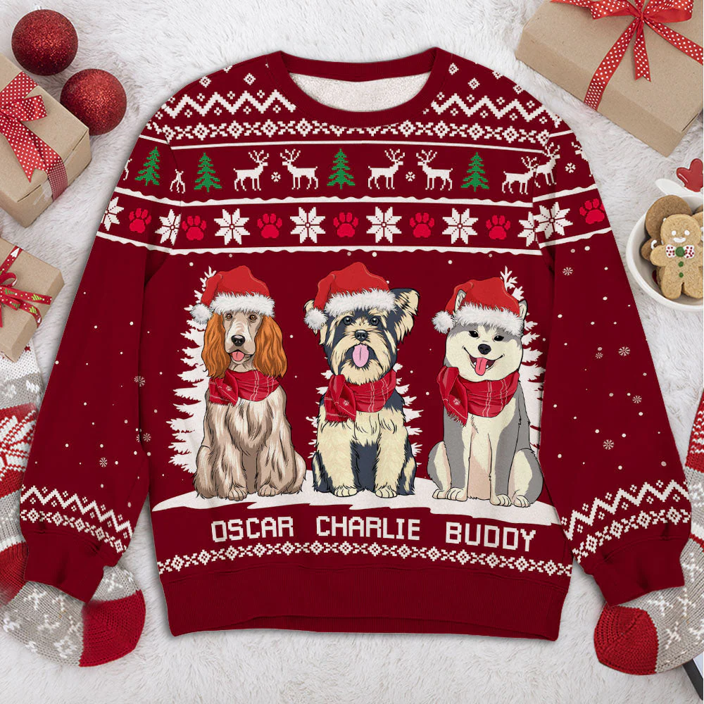 Winter Dog - Personalized Custom Kids All-Over-Print Sweatshirt - Image 2