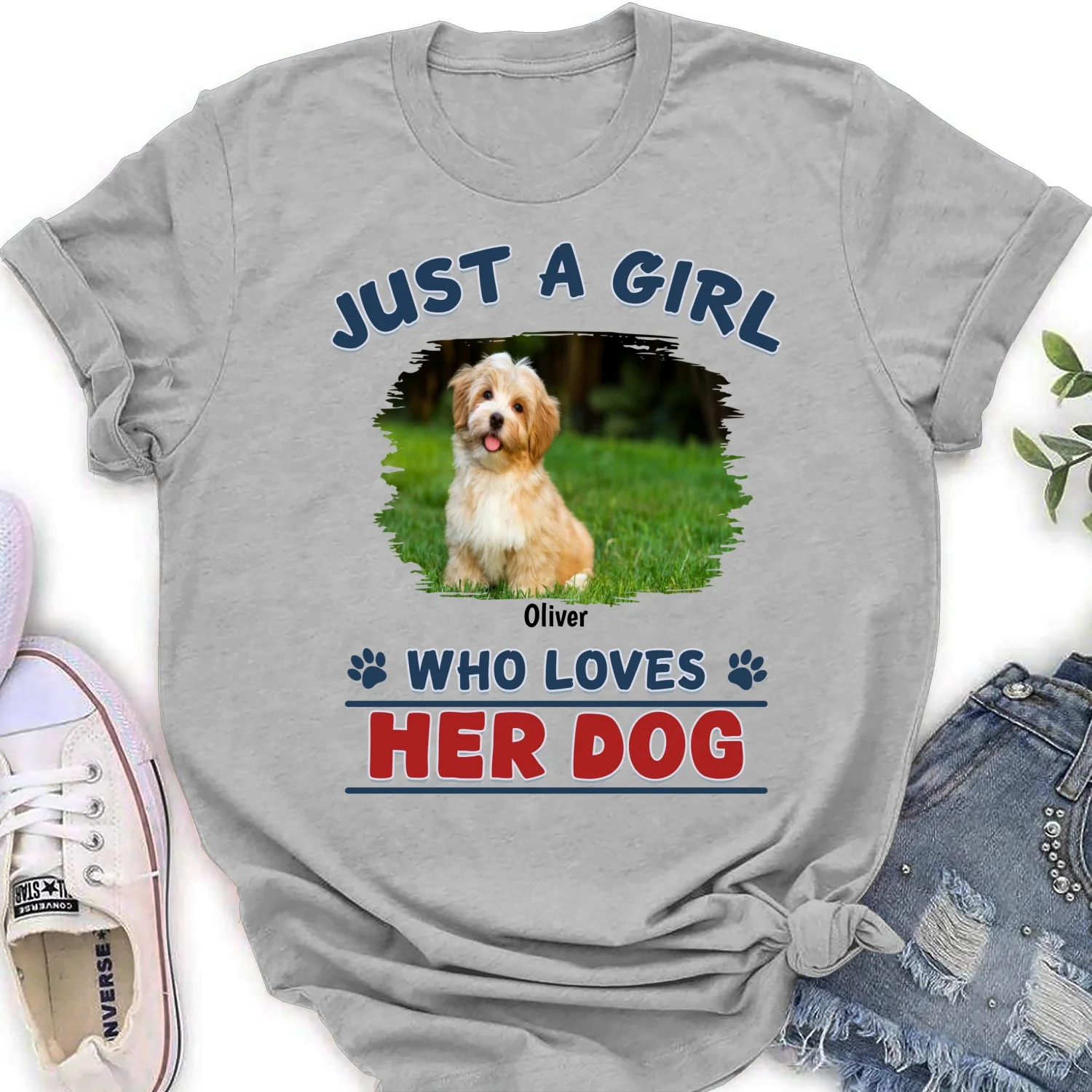 Winter Girl And Dog Christmas Photo - Personalized Custom Women's T-Shirt - Image 7