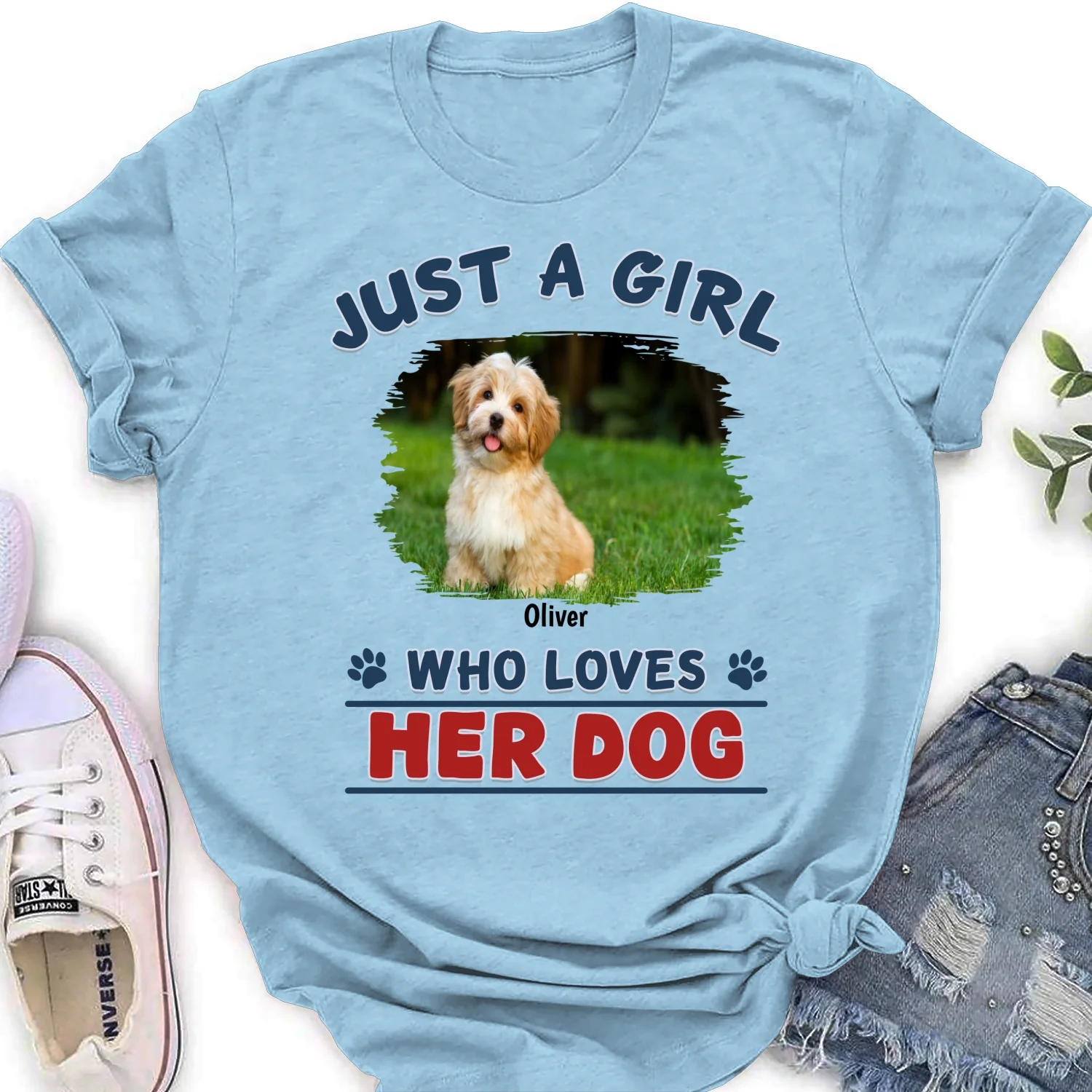 Winter Girl And Dog Christmas Photo - Personalized Custom Women's T-Shirt - Image 8