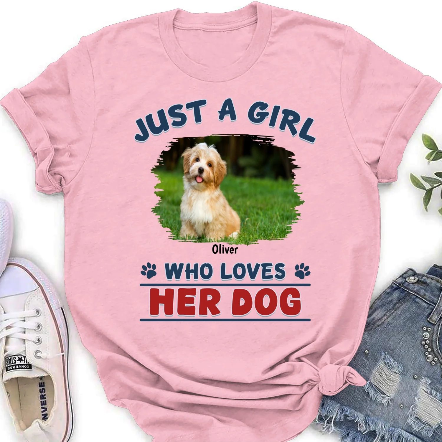 Winter Girl And Dog Christmas Photo - Personalized Custom Women's T-Shirt - Image 9