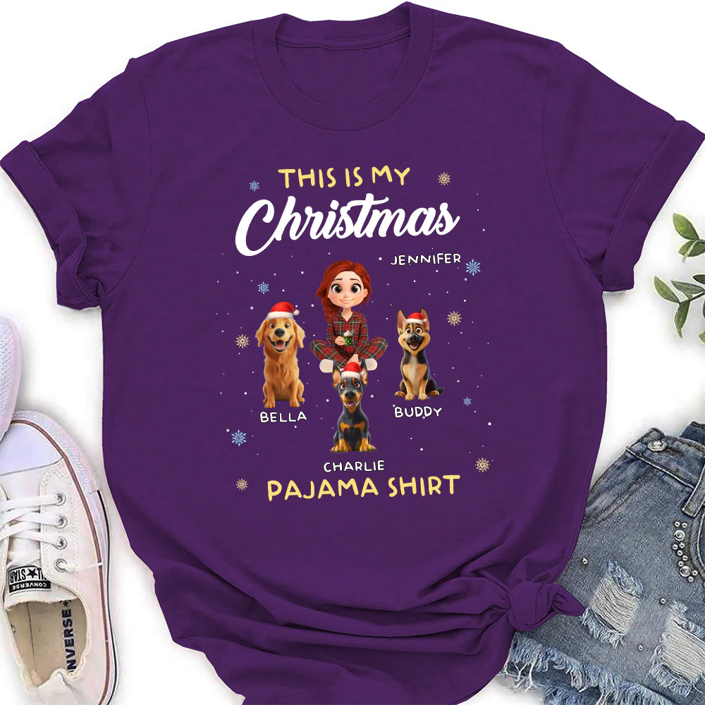 Winter Pajama Shirt - Personalized Custom Women's T-Shirt - Image 6