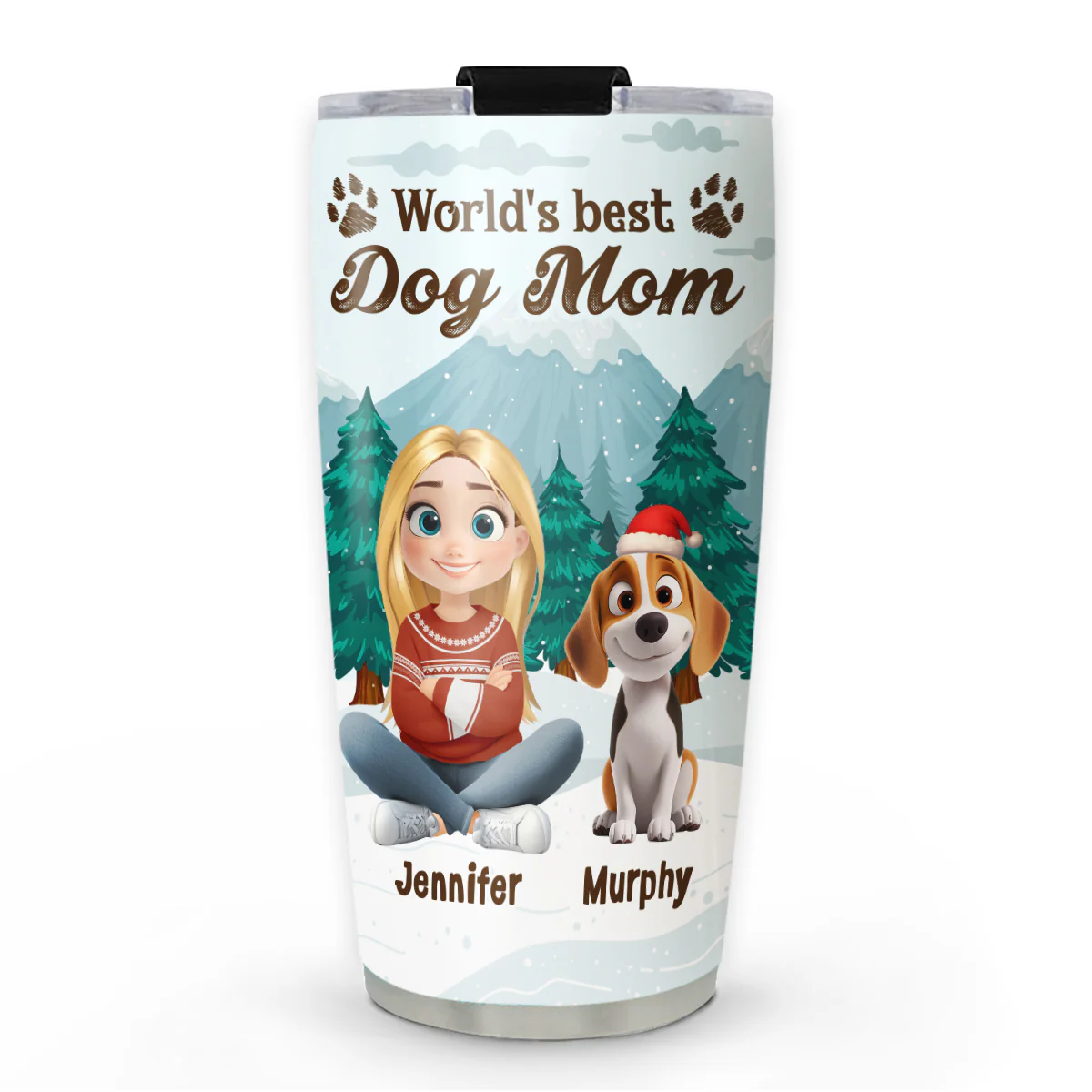 Winter View From Dog Mom - Personalized Custom Tumbler