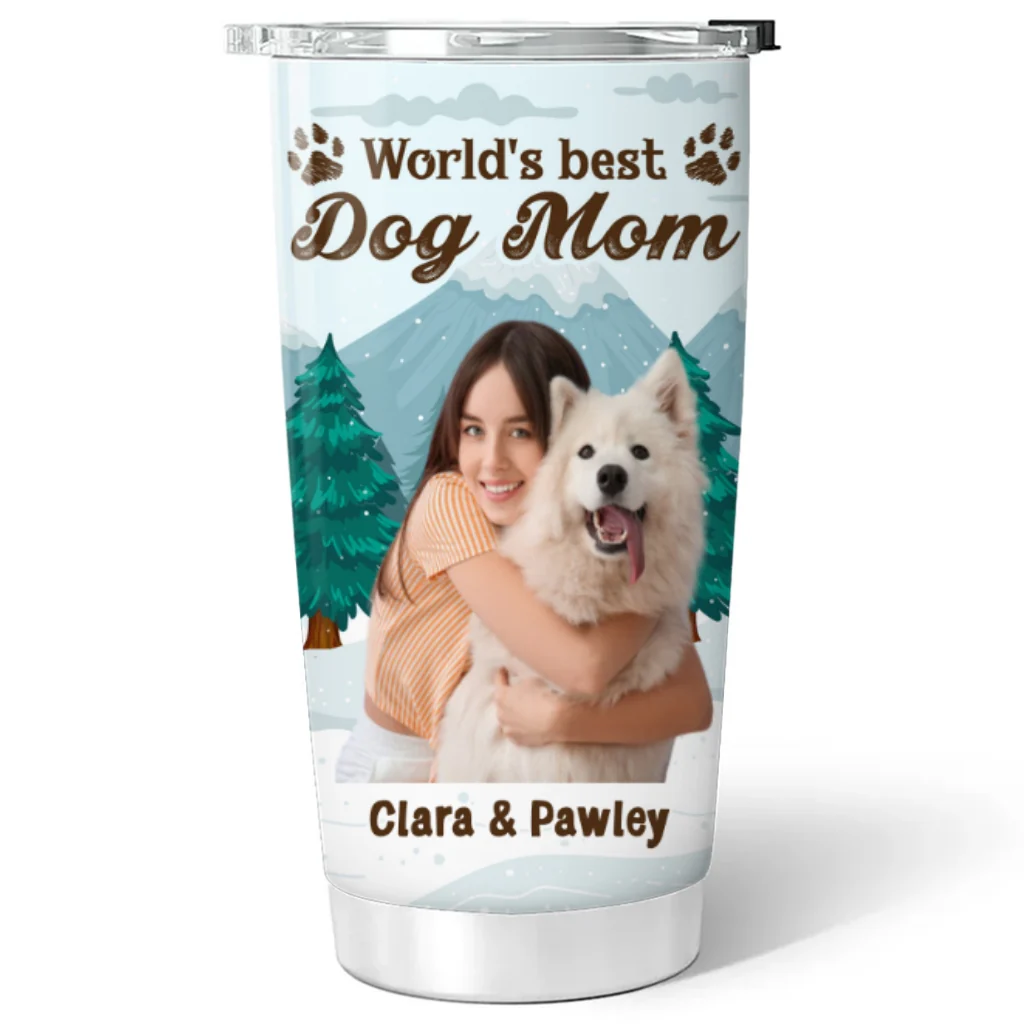 Winter View From Dog Mom Photo - Personalized Custom Tumbler - Image 5