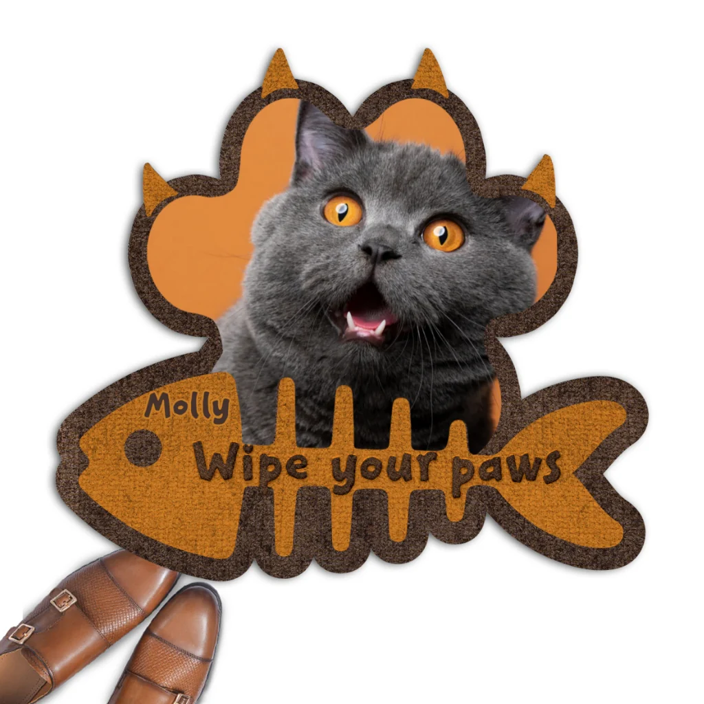 Wipe Up Cat Paws Photo - Personalized Custom Doormat - Image 4