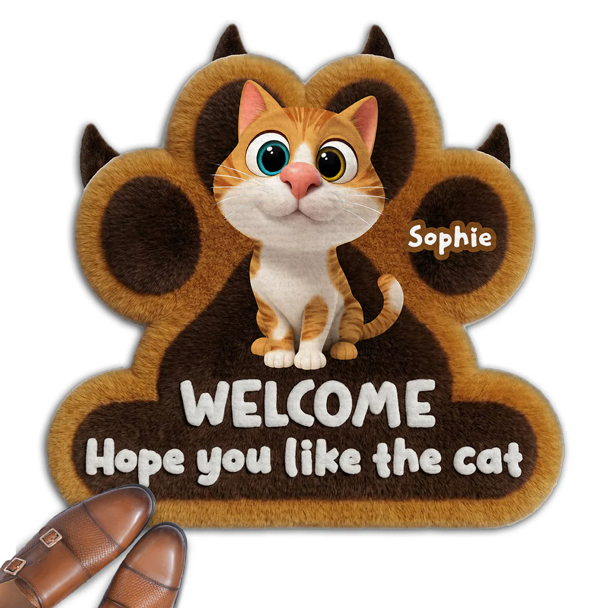 Wipe Up Paws Cat Ver - Personalized Custom 3D Effect Doormat