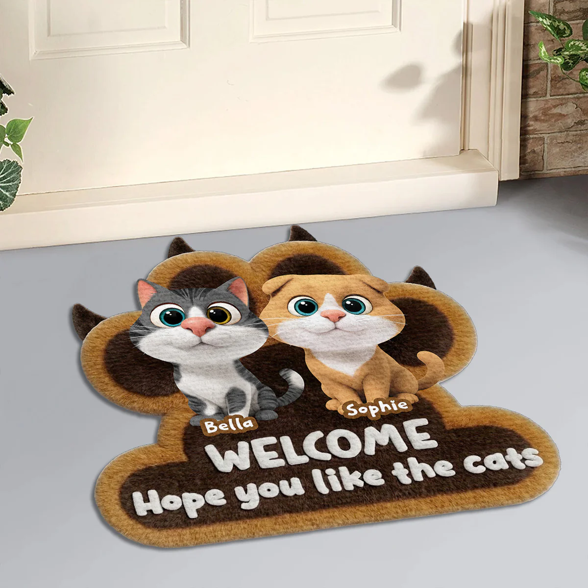 Wipe Up Paws Cat Ver - Personalized Custom 3D Effect Doormat - Image 3