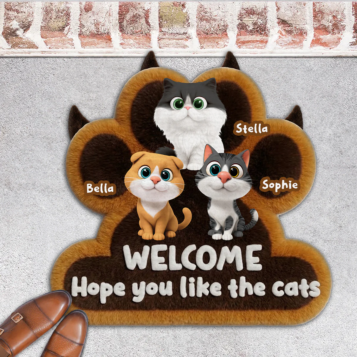 Wipe Up Paws Cat Ver - Personalized Custom 3D Effect Doormat - Image 4
