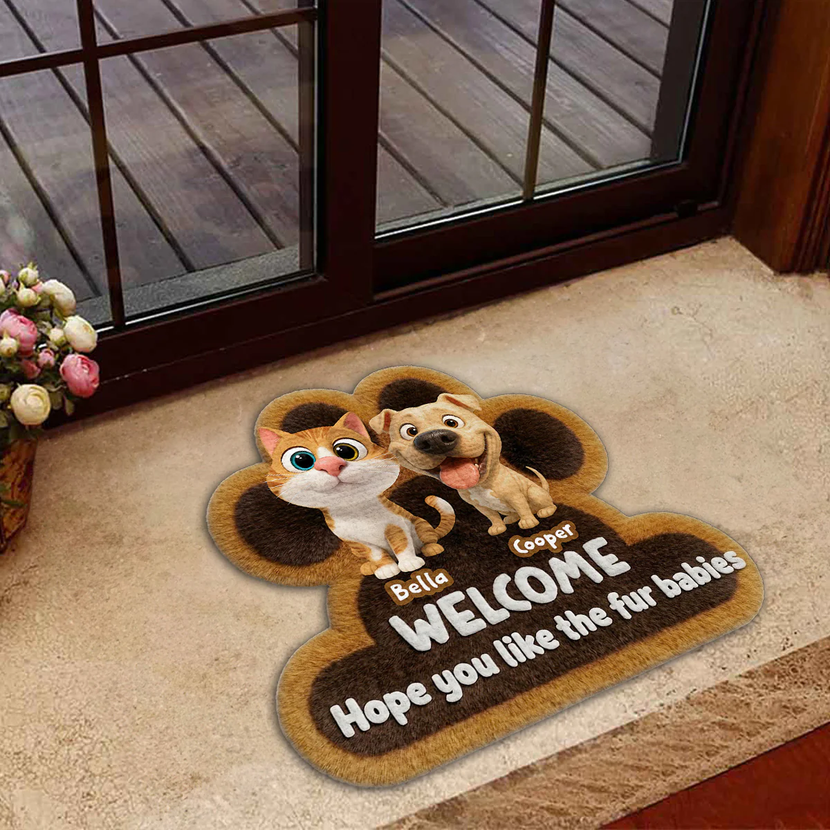 Wipe Up Paws Fur Ver - Personalized Custom 3D Effect Doormat - Image 3