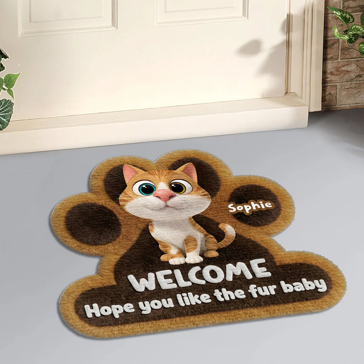 Wipe Up Paws Fur Ver - Personalized Custom 3D Effect Doormat - Image 4