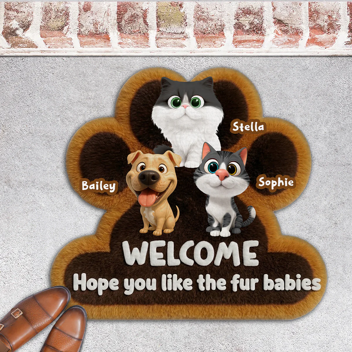 Wipe Up Paws Fur Ver - Personalized Custom 3D Effect Doormat - Image 5