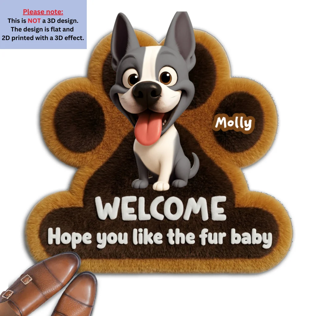 Wipe Up Paws Fur Ver - Personalized Custom 3D Effect Doormat - Image 7