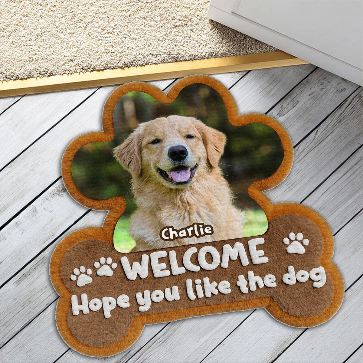Wipe Up Paws Photo - Personalized Custom 3D Effect Doormat - Image 2