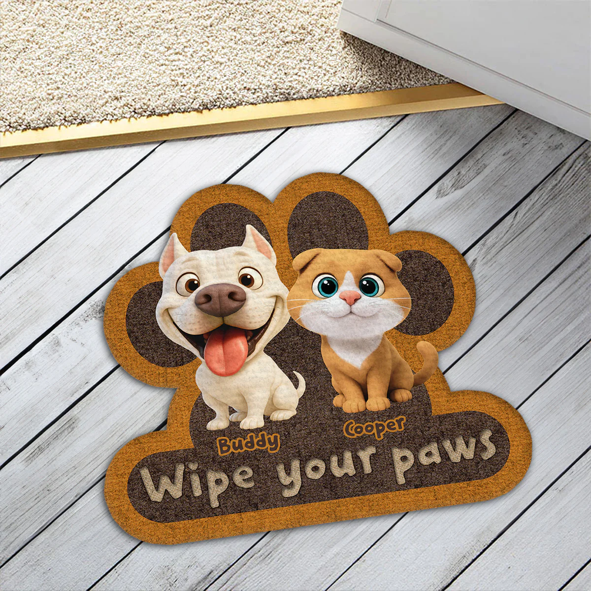 Wipe Up Your Paws - Personalized Custom Doormat - Image 2