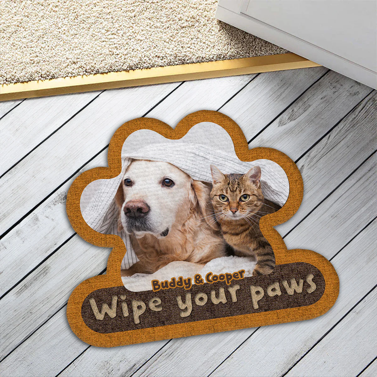 Wipe Up Your Paws Photo - Personalized Custom Doormat - Image 2