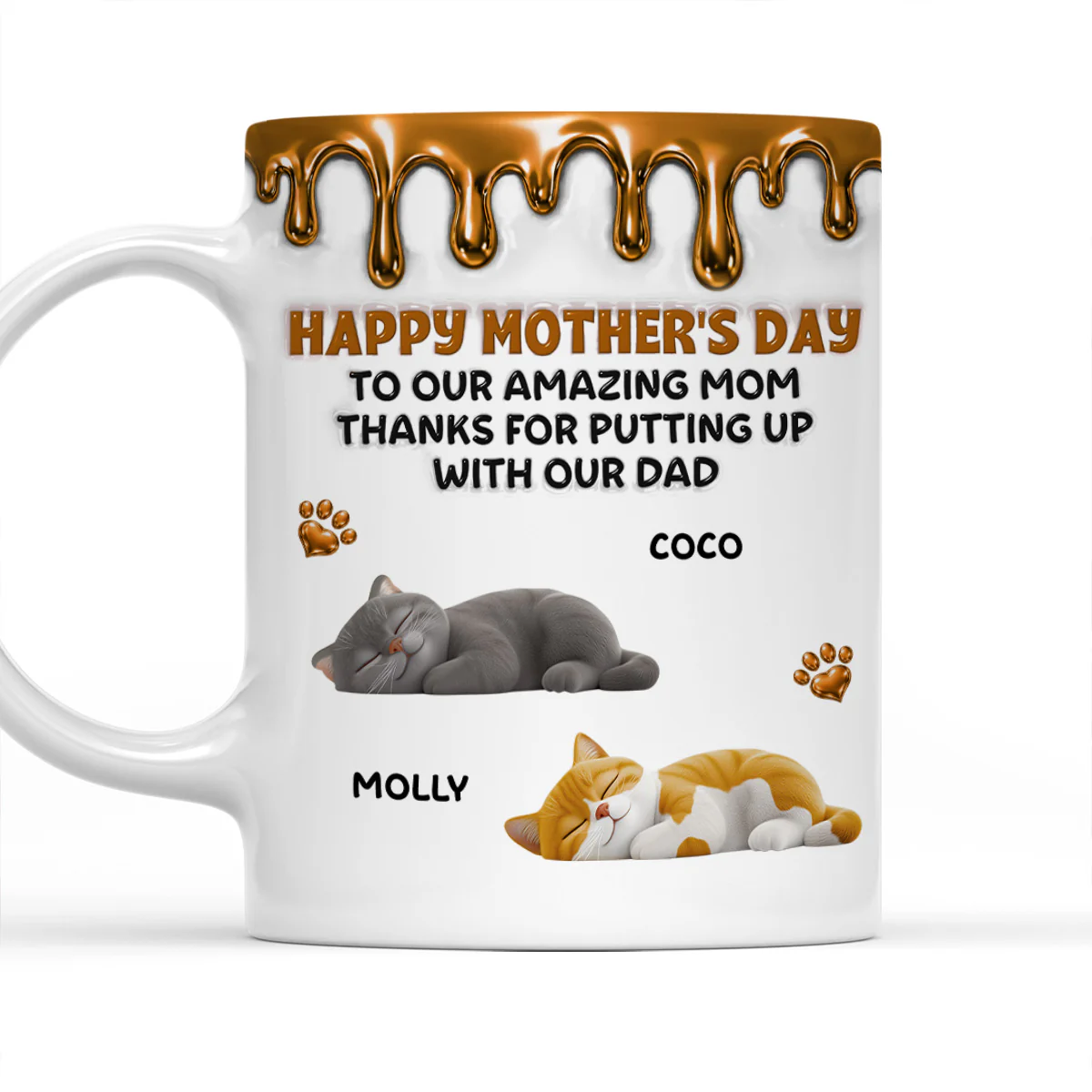 Wonderful Time Beside Cat Mom - Personalized Custom 3D Effect Coffee Mug