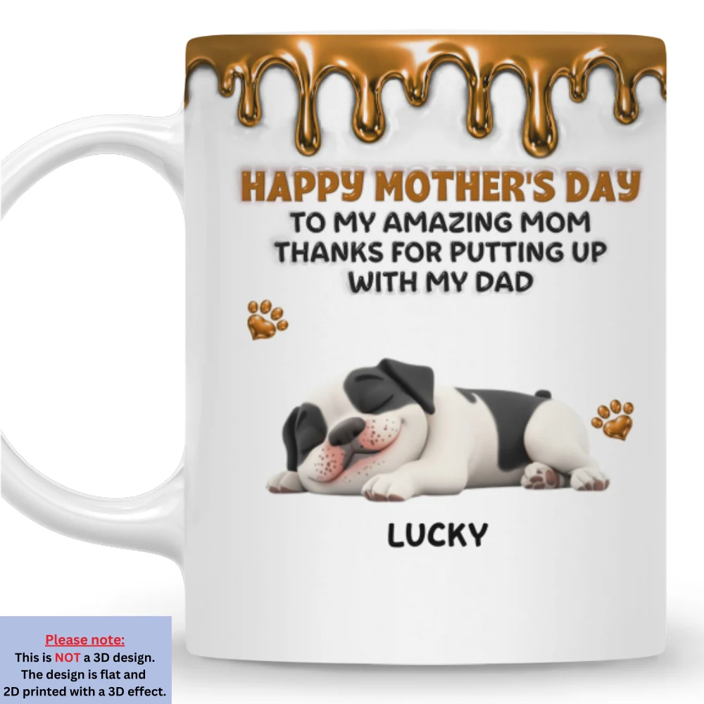 Wonderful Time Beside Dog Mom - Personalized Custom 3D Effect Coffee Mug - Image 7