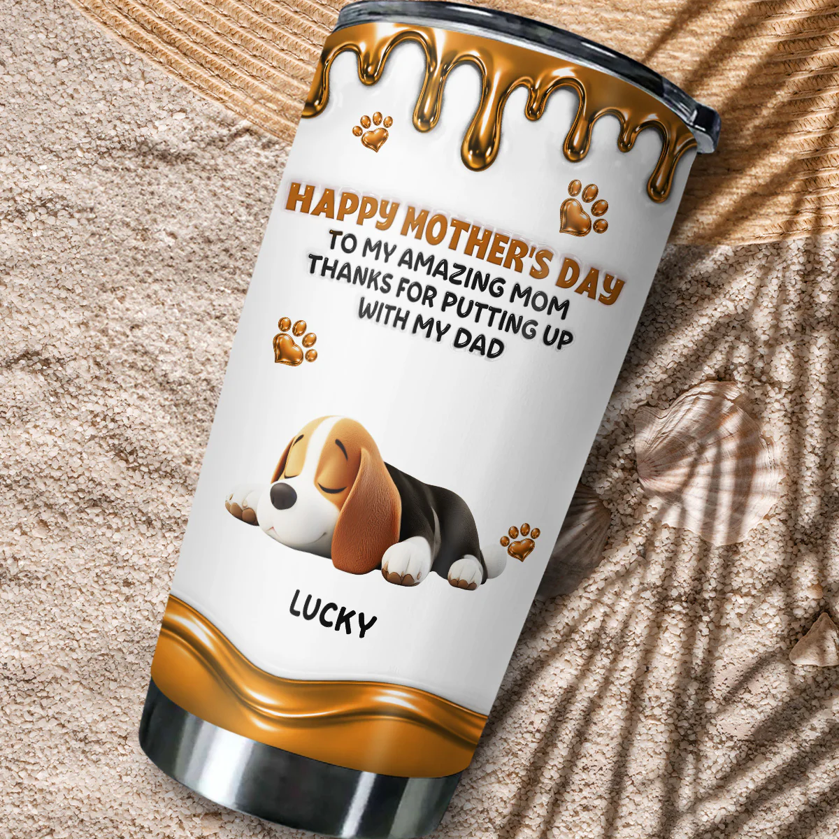 Wonderful Time Beside Dog Mom - Personalized Custom 3D Effect Tumbler - Image 5
