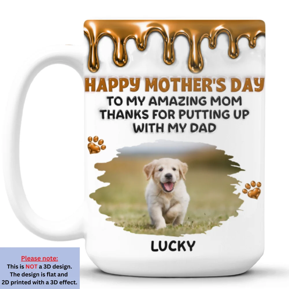 Wonderful Time Beside Dog Mom Photo - Personalized Custom 3D Effect Coffee Mug - Image 6