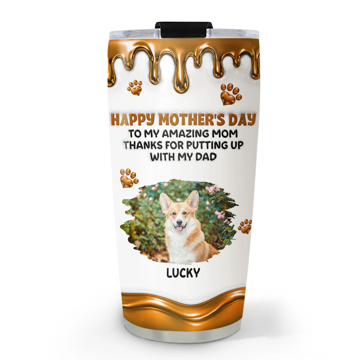 Wonderful Time Beside Dog Mom Photo - Personalized Custom 3D Effect Tumbler