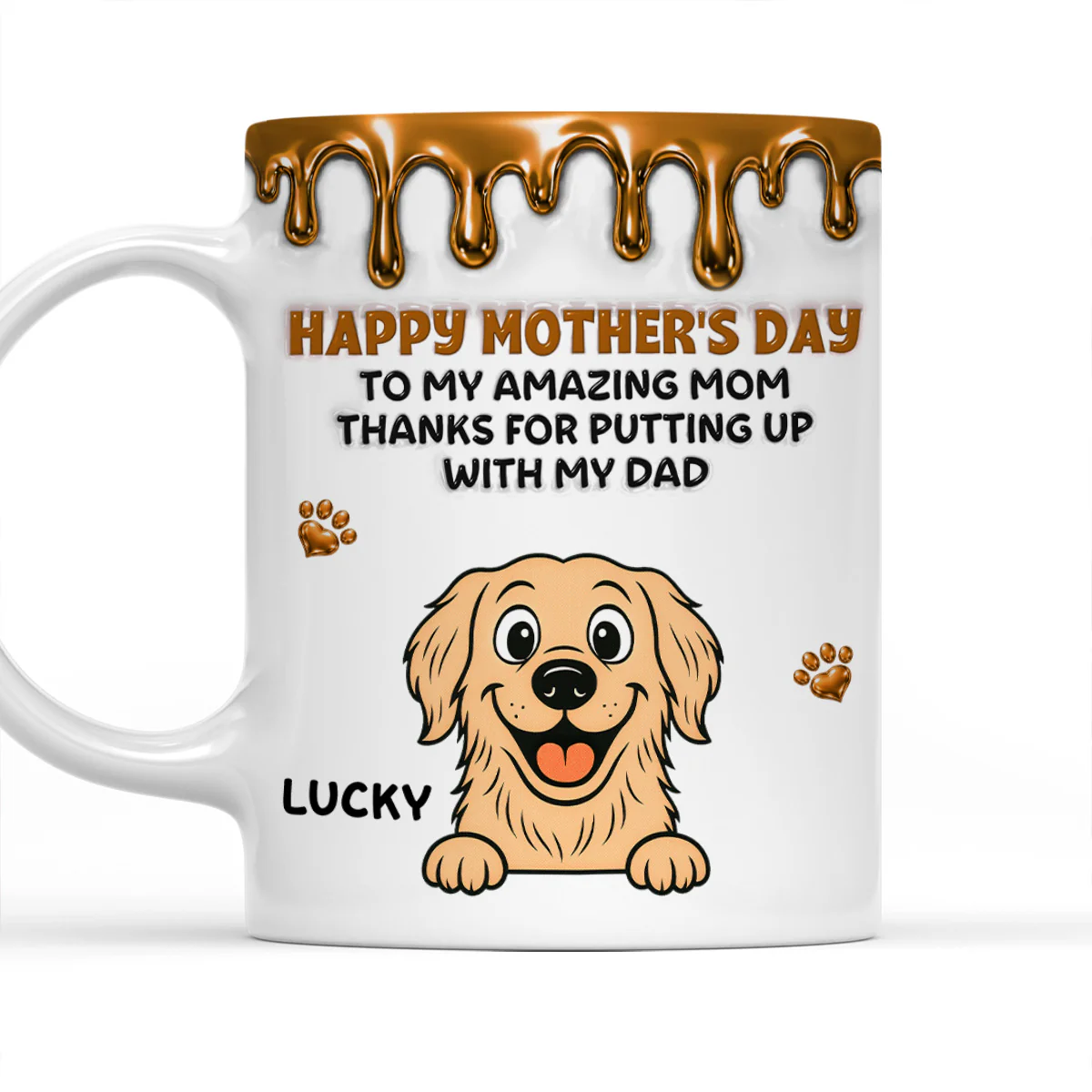 Wonderful Time Beside Dog Mom Ver Retro - Personalized Custom 3D Effect Coffee Mug