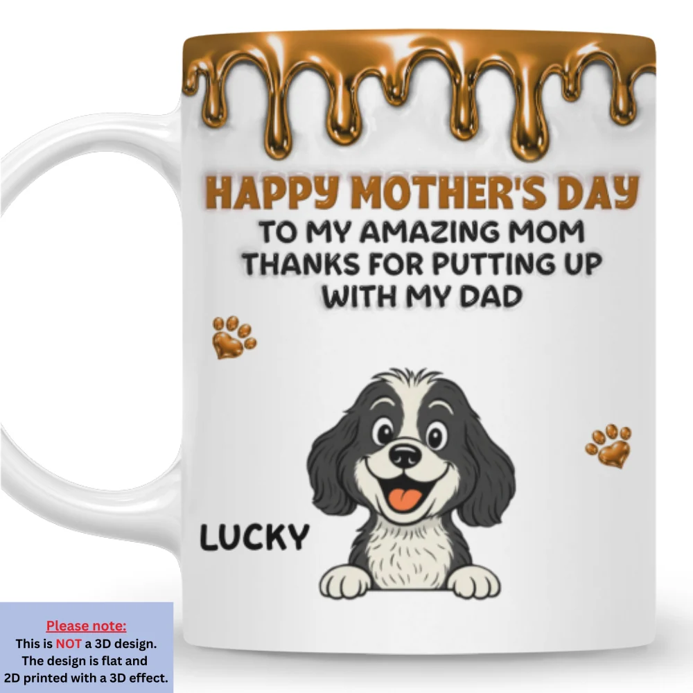 Wonderful Time Beside Dog Mom Ver Retro - Personalized Custom 3D Effect Coffee Mug - Image 8
