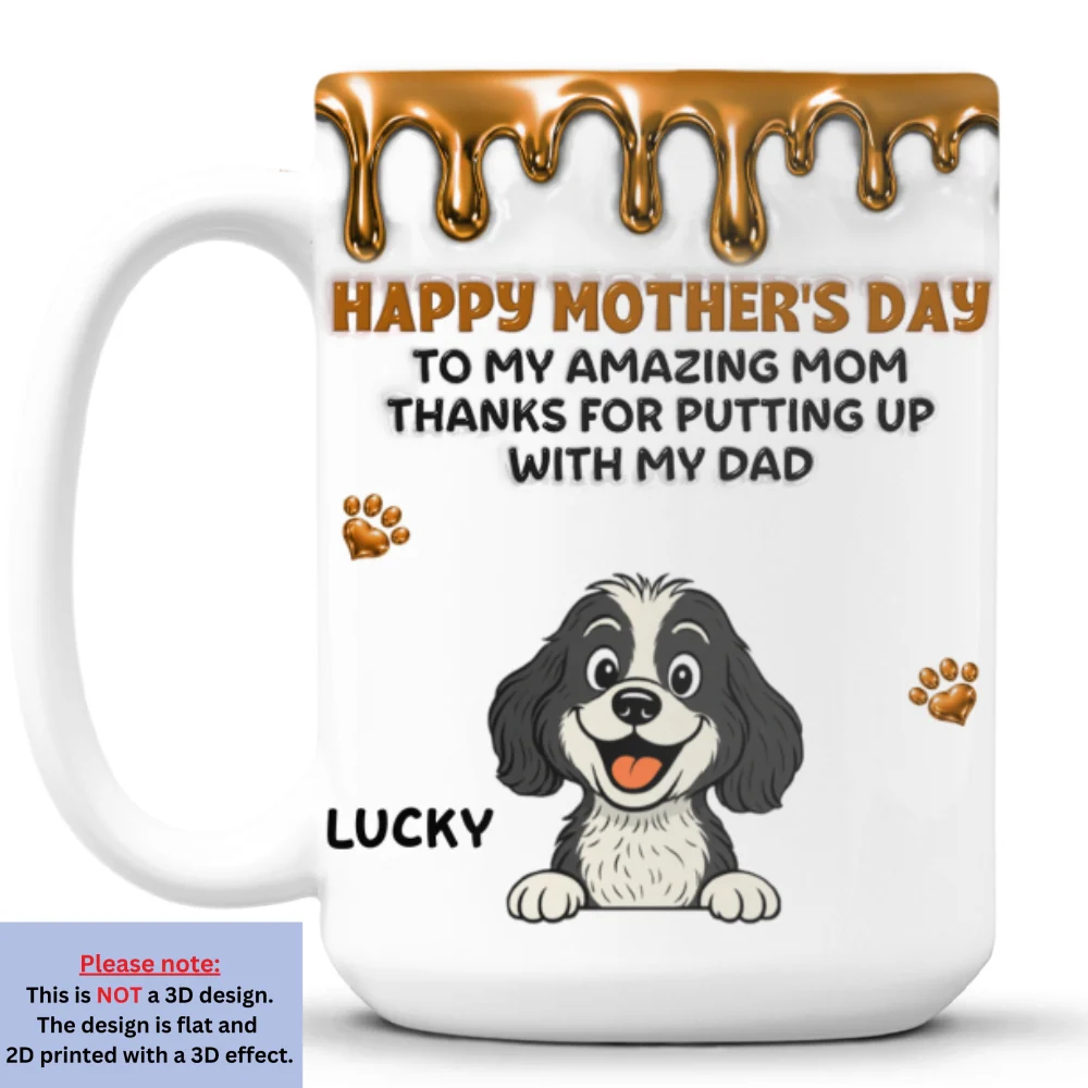 Wonderful Time Beside Dog Mom Ver Retro - Personalized Custom 3D Effect Coffee Mug - Image 9