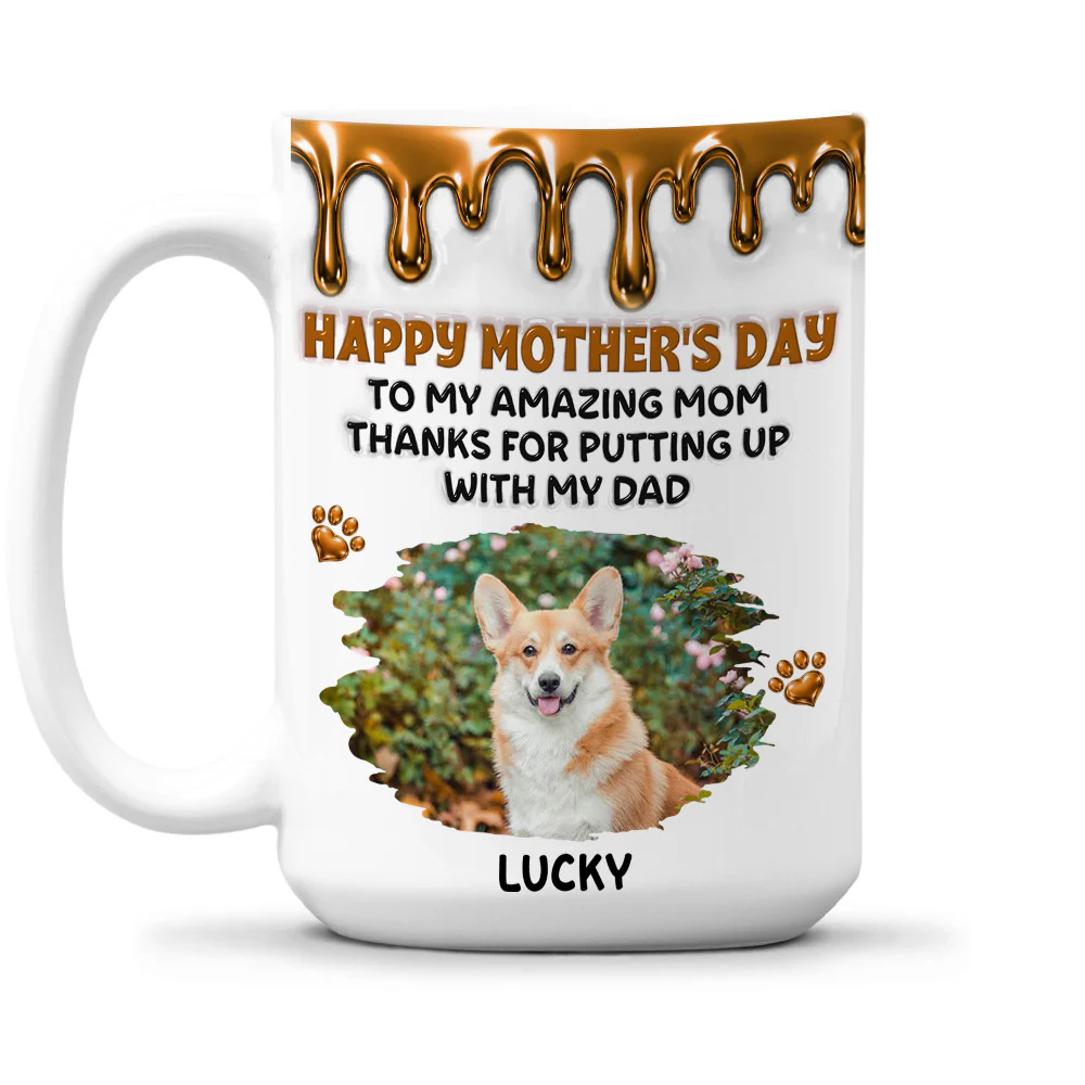 Wonderful Time Beside Dog Mom Ver Retro Photo - Personalized Custom 3D Effect Coffee Mug - Image 2