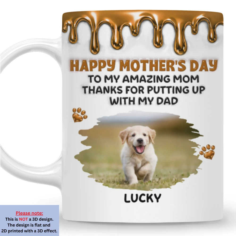 Wonderful Time Beside Dog Mom Ver Retro Photo - Personalized Custom 3D Effect Coffee Mug - Image 4