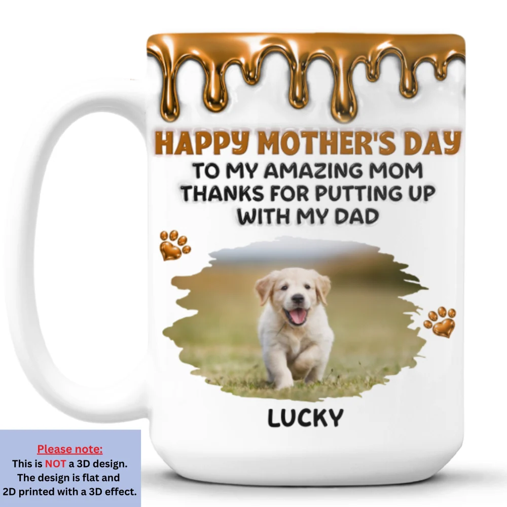 Wonderful Time Beside Dog Mom Ver Retro Photo - Personalized Custom 3D Effect Coffee Mug - Image 5