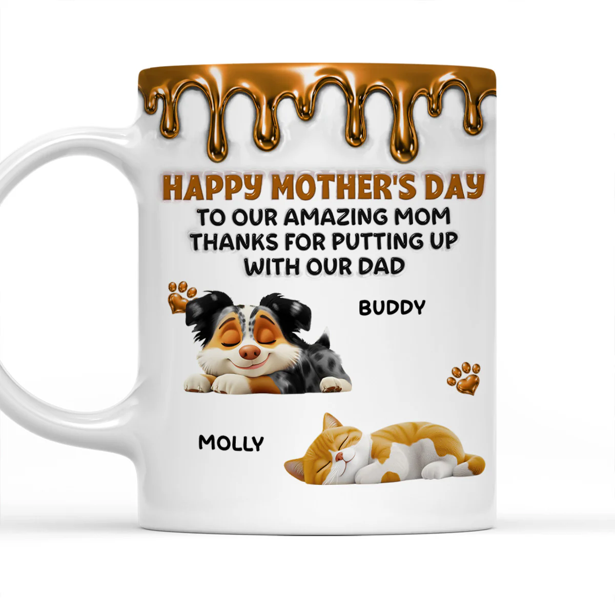 Wonderful Time Beside Pet Mom - Personalized Custom 3D Effect Coffee Mug
