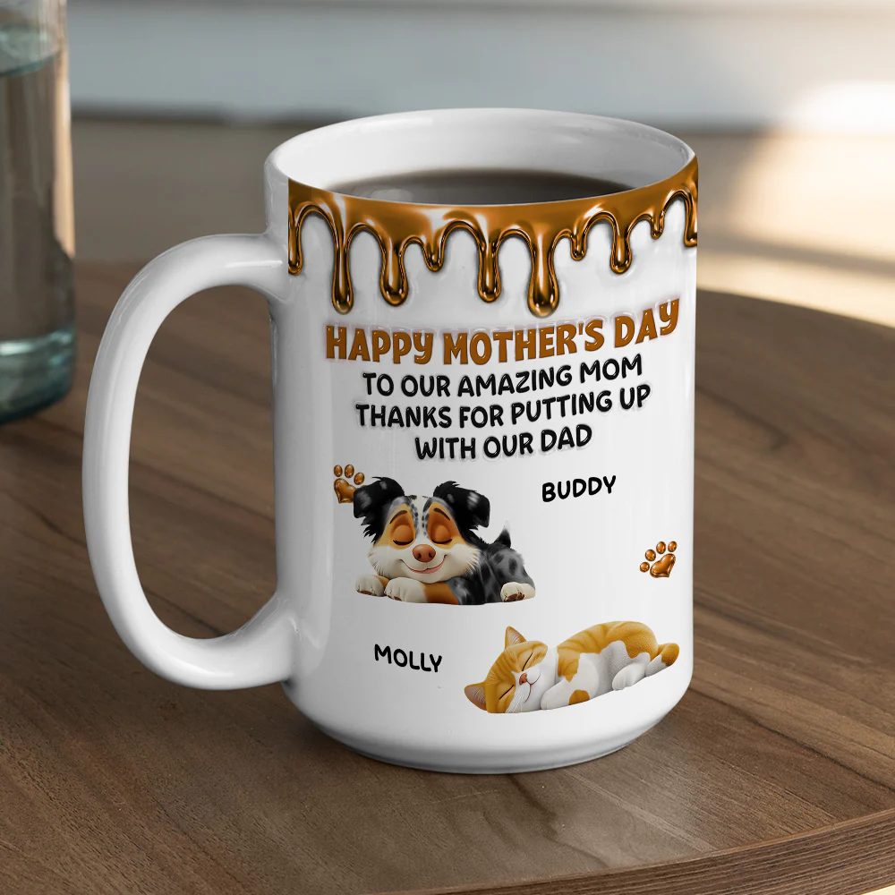 Wonderful Time Beside Pet Mom - Personalized Custom 3D Effect Coffee Mug - Image 5