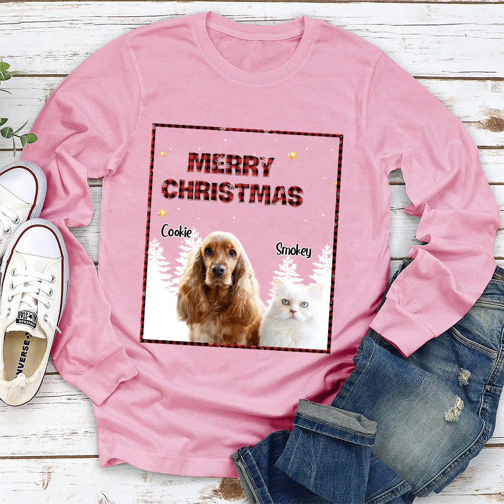 Wonderful Time With Pet Photo - Personalized Custom Long Sleeve T-Shirt - Image 2