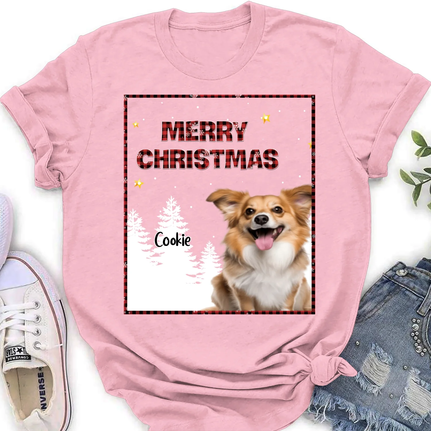 Wonderful Time With Pet Photo - Personalized Custom Women's T-Shirt - Image 4