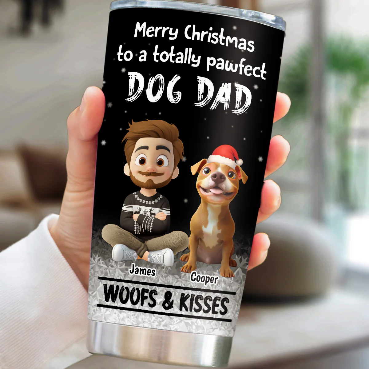 Woof And Kiss Are All You Need - Personalized Custom Tumbler - Image 2