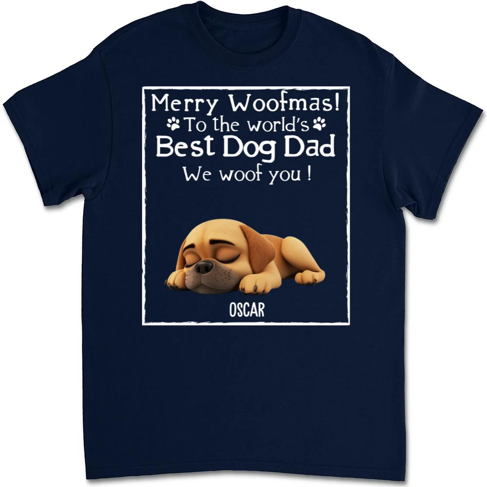 Woof Best Dog Mom Mum Cartoon - Personalized Custom Unisex T-Shirt - Image 6