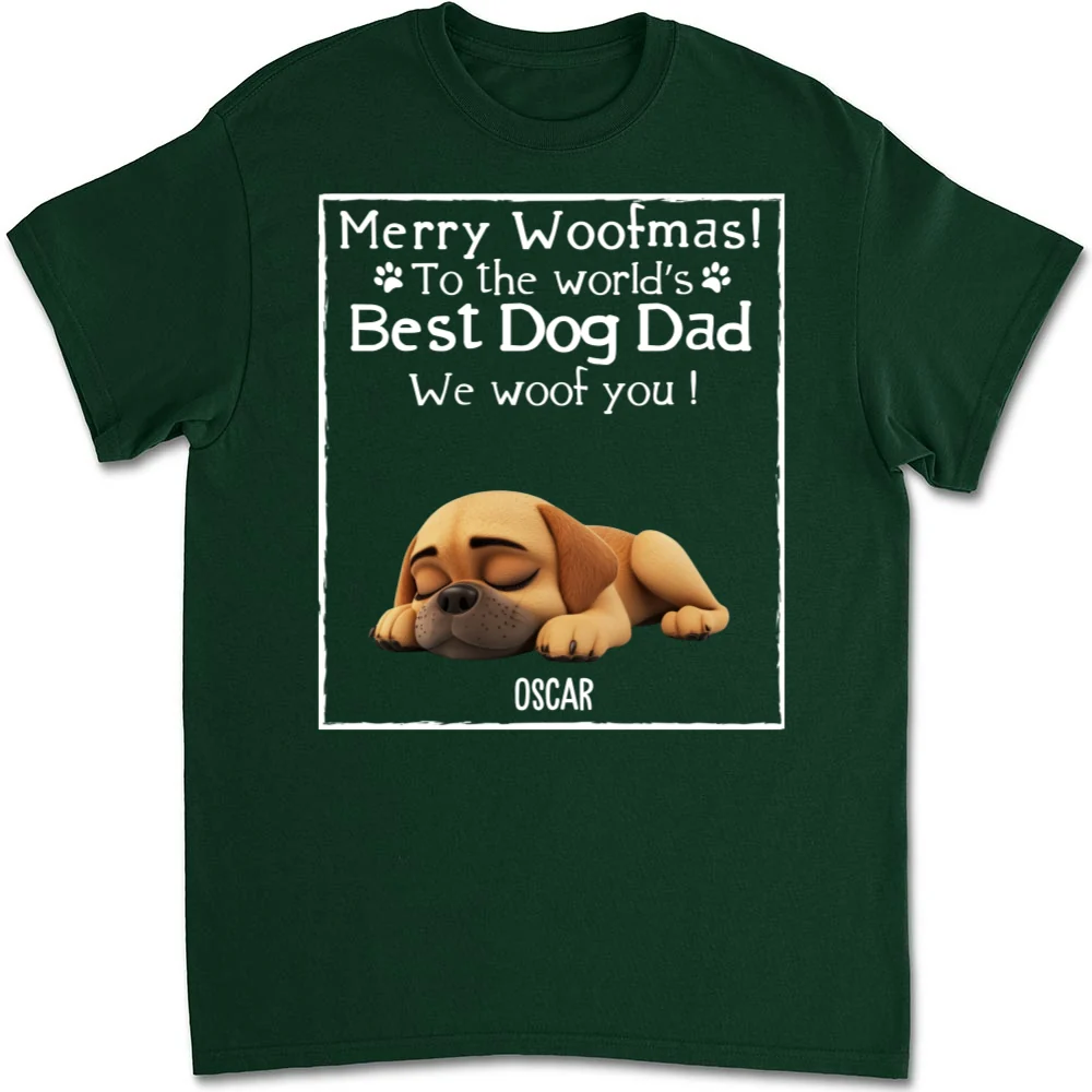 Woof Best Dog Mom Mum Cartoon - Personalized Custom Unisex T-Shirt - Image 7