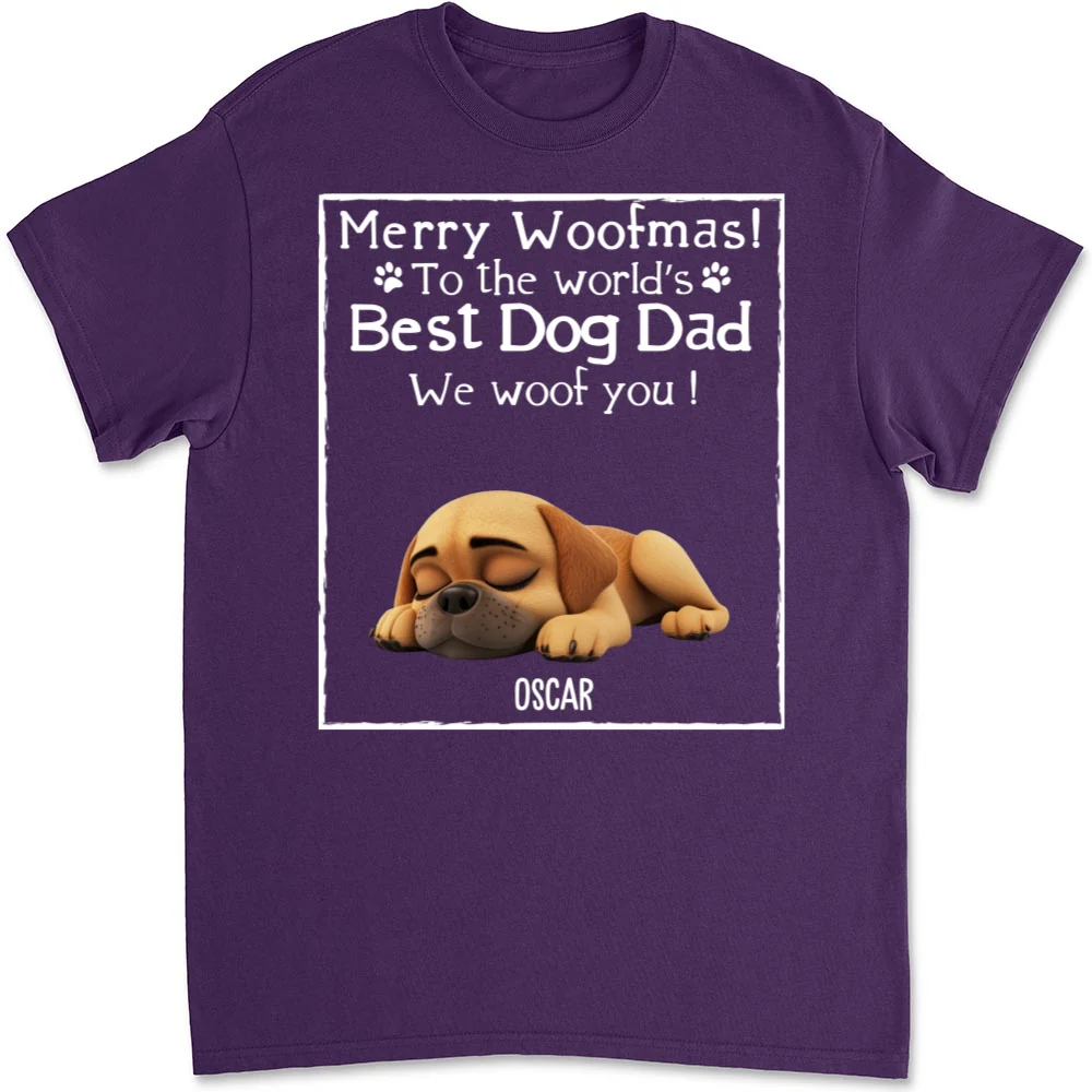 Woof Best Dog Mom Mum Cartoon - Personalized Custom Unisex T-Shirt - Image 8