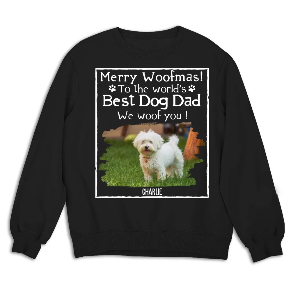 Woof Best Dog Mom Mum Cartoon Photo - Personalized Custom Sweatshirt - Image 6