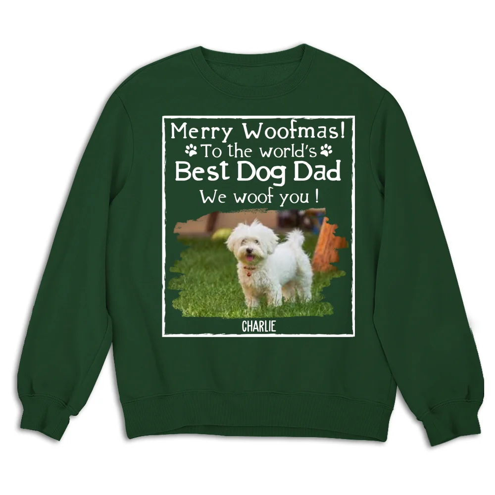 Woof Best Dog Mom Mum Cartoon Photo - Personalized Custom Sweatshirt - Image 8