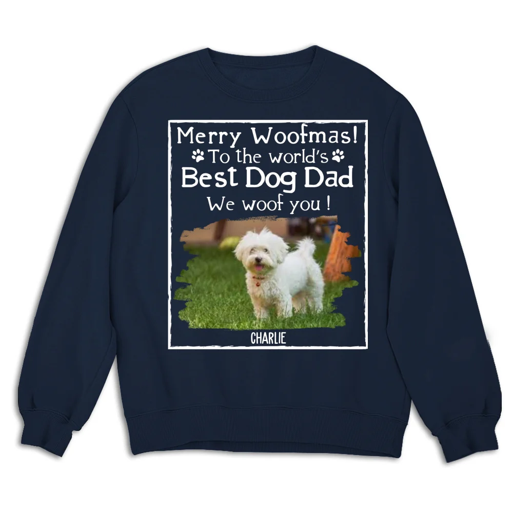 Woof Best Dog Mom Mum Cartoon Photo - Personalized Custom Sweatshirt - Image 9