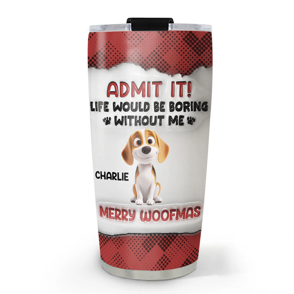 Woofmas Dad Mom - Personalized Custom 3D Inflated Effect Tumbler