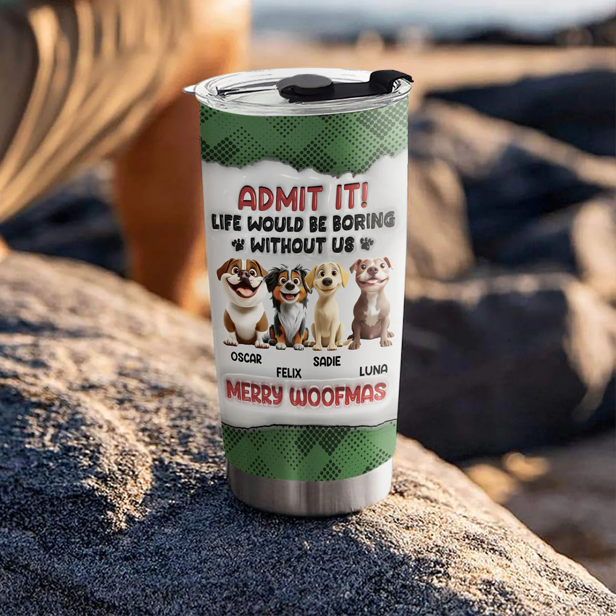 Woofmas Dad Mom - Personalized Custom 3D Inflated Effect Tumbler - Image 4