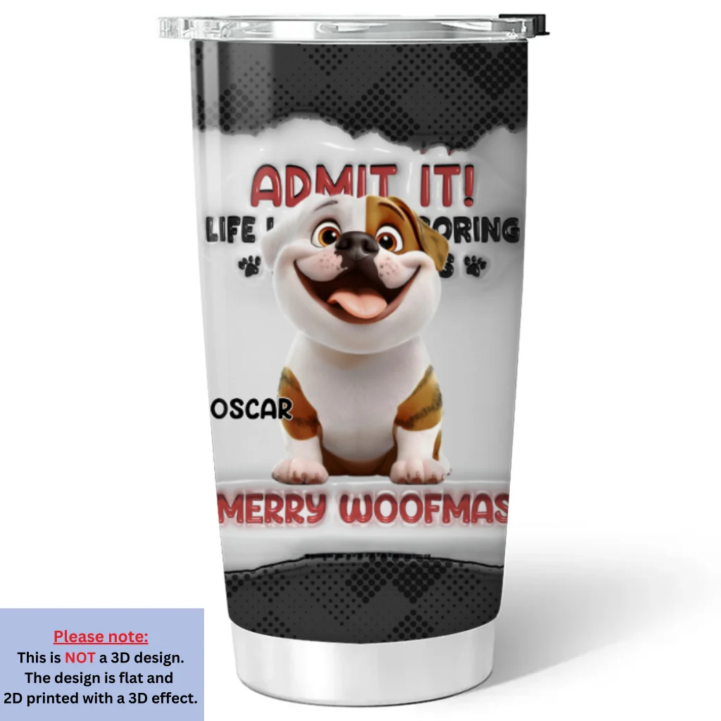 Woofmas Dad Mom - Personalized Custom 3D Inflated Effect Tumbler - Image 5