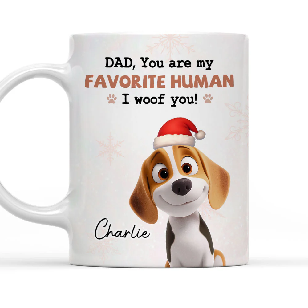 Woofmas Dad Mom - Personalized Custom Coffee Mug