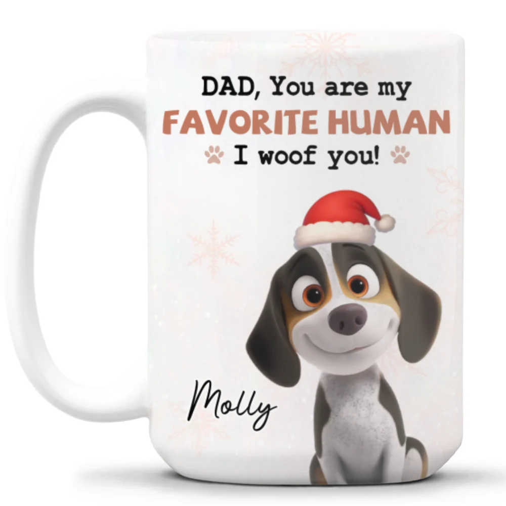 Woofmas Dad Mom - Personalized Custom Coffee Mug - Image 8